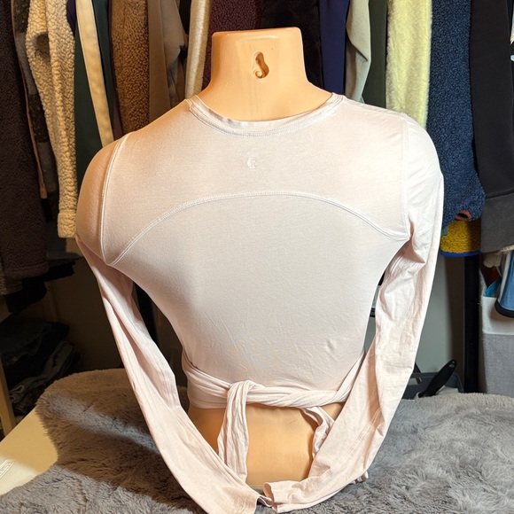 Lululemon Athletica Long Sleeve Wrap Top - Light Pink - Picture 2 of 5